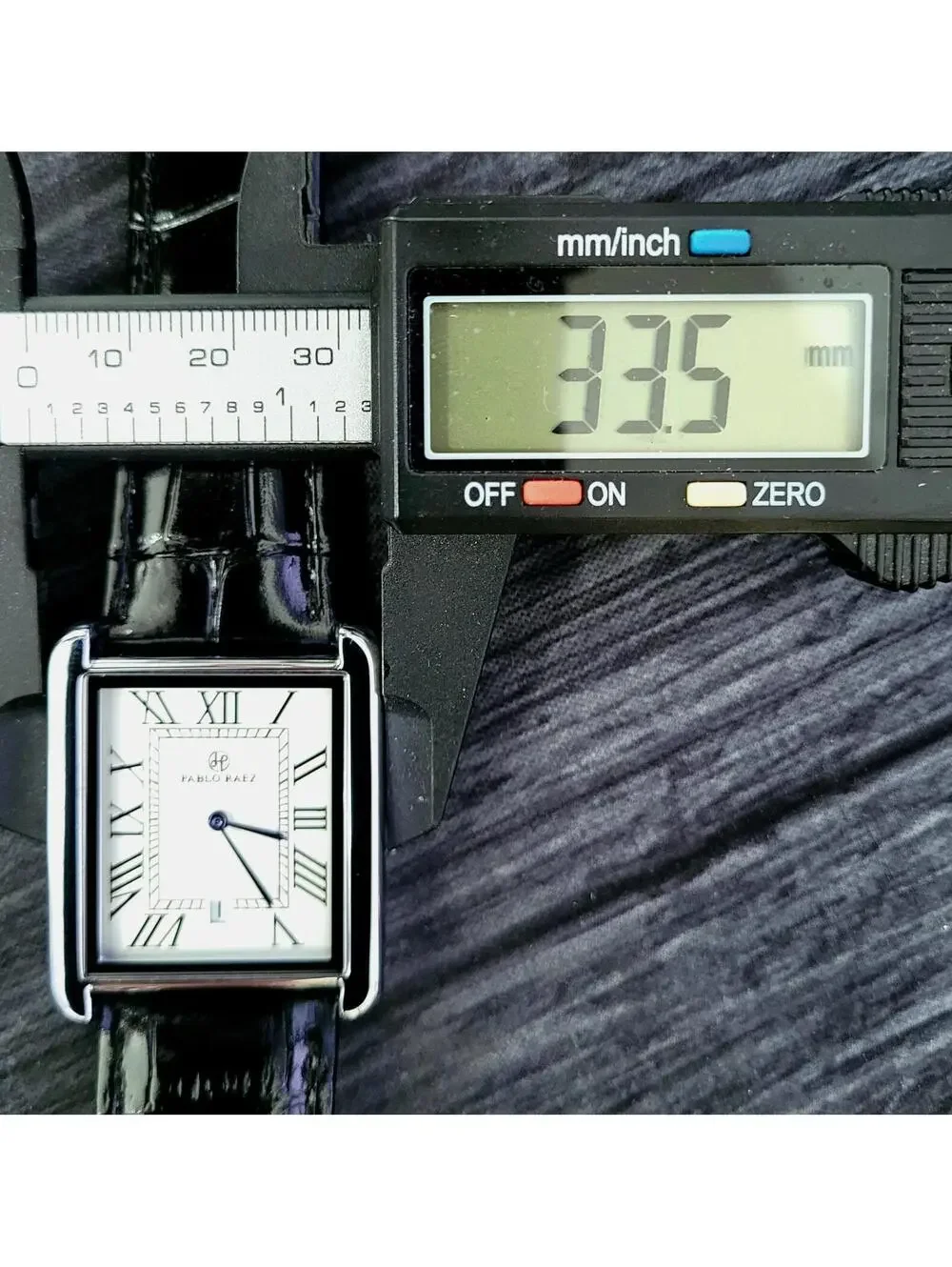 Pablo Raez Mens Silver Tank‎ Swiss Style Watch 40mm Large